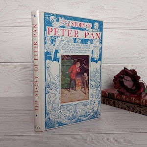 J. M. Barrie, Peter Pan Book, 1955 Vintage, Orange Cloth Hardcover, Original Scarce Dust-Jacket, Colour Plates, Retold Daniel O&#39;Connor
