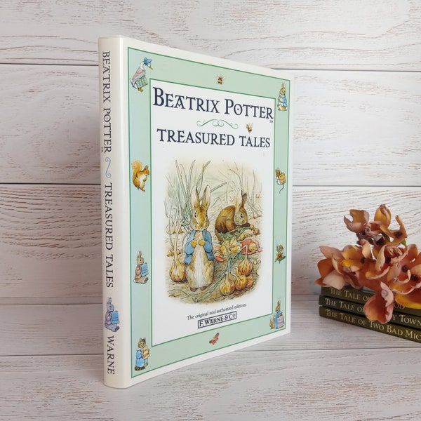 Beatrix Potter Treasured Tales STUNNING Vintage Hardback in Dust-Jacket - featuring Tom Kitten Jeremy Fisher Benjamin Bunny Pigling Bland!