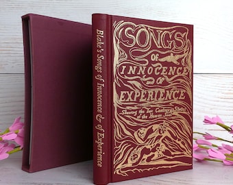 William Blake, Canciones de inocencia y de experiencia, precioso facsímil de la Tate Gallery, láminas en color, libro de la Folio Society Small Press, estuche.