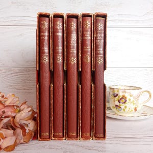 Vintage Jane Austen Book Set: 1950s Collins Edition, Faux Leather, Slipcases