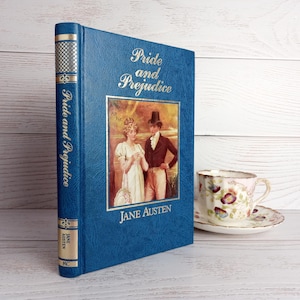 Jane Austen, Stolz und Vorurteil, ausgezeichnetes, sauberes, helles Buch, Blau & Gilt 1986, Hardcover-Ausgabe, Regalanreiz, große Schriftsteller-Library.