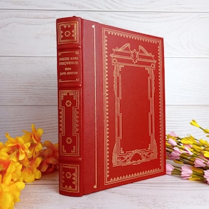 Franklin Library Edition, Jane Austen, Pride and Prejudice, BEAUTIFUL, Red Leather & Gilt Binding Book, Illustrated, 1980, Gift Worthy!