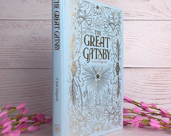 F Scott Fitzgerald, The Great Gatsby, Hardcover Gift Edition Book, Blue Linen and Foil Design, Tinted Page Edges, Deluxe Collectible, As New