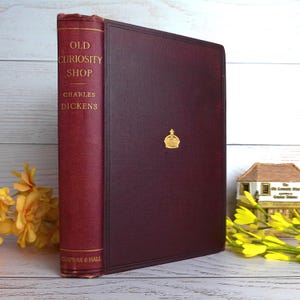 1893 Charles Dickens, The Old Curiosity Shop, edizione vittoriana ben conservata in tessuto antico color marrone, Cattermole and Browne (Phiz) Illus