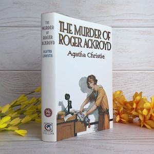 Agatha Christie, O Assassinato de Roger Ackroyd, livro de capa dura FAC-SÍMILE colecionável, design do Clube do Crime de 1926, linda sobrecapa, Poirot, novo