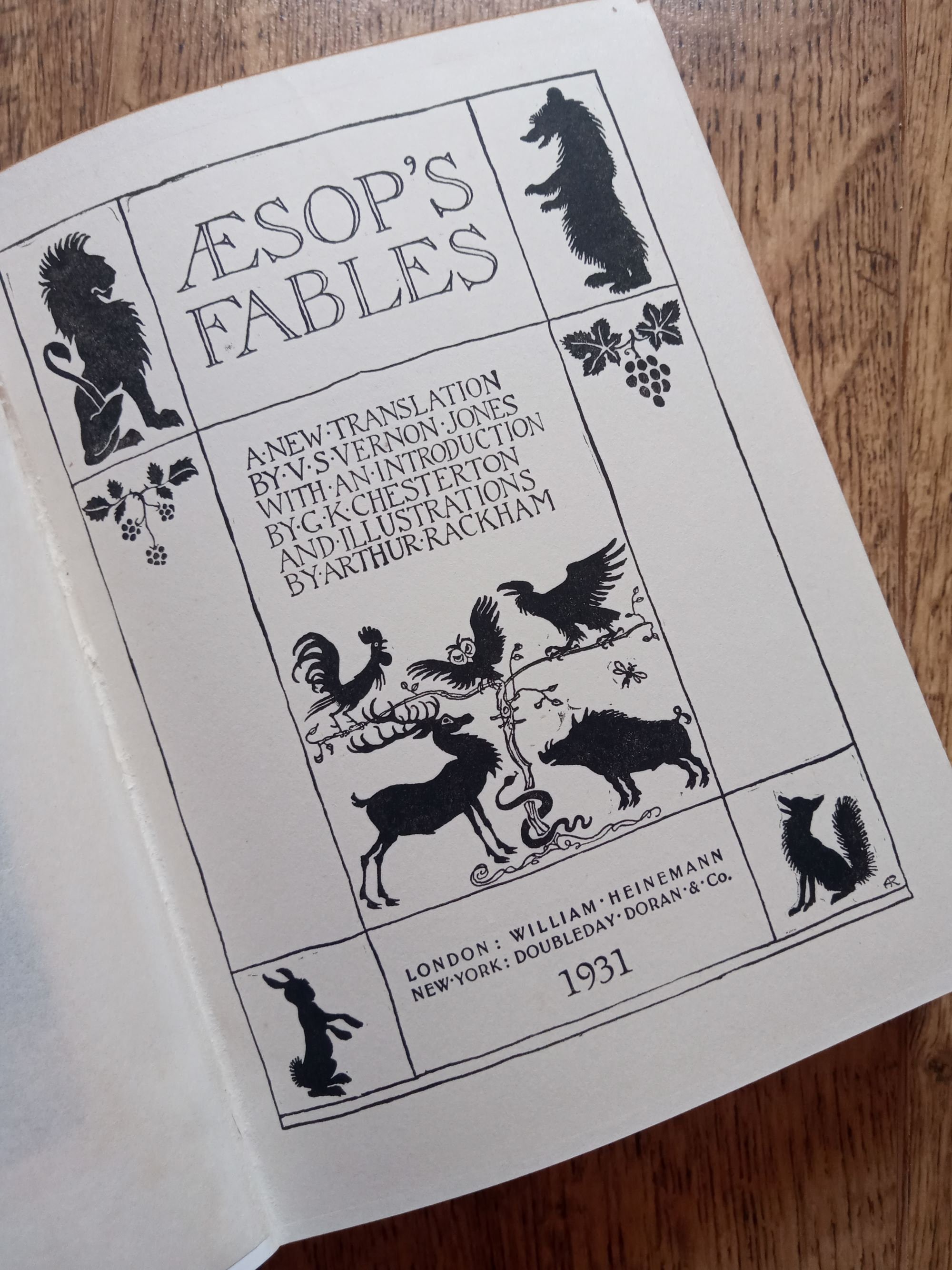 Arthur Rackham Aesop's Fables STUNNING Colour Illustrations Vintage ...