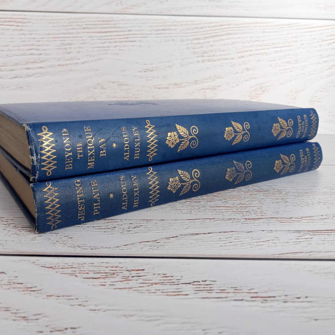2 Book Travel Set by Aldous Huxley L930s Jesting Pilate Beyond Mexique