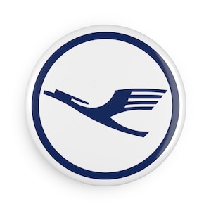 Lufthansa Button Magnet, Round retro