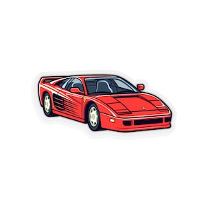 Classic Ferrari Testarossa Sticker: Exotic Italian Design and Thrilling Performance