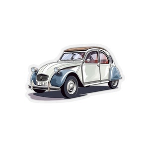 Vintage Citroën 2CV Sticker: Retro French Charm and Classic Automotive Style