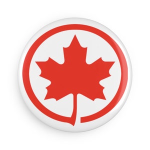Air Canada Button Magnet, Round retro