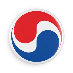 Korean Air Button Magnet, Round retro