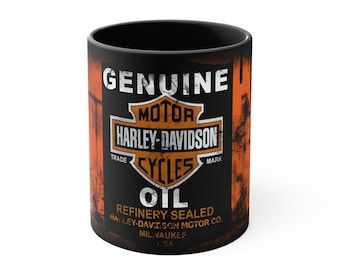 Harley-Davidson Oil Mug - Biker's Vintage Gift - Unique gift for car lovers 11oz