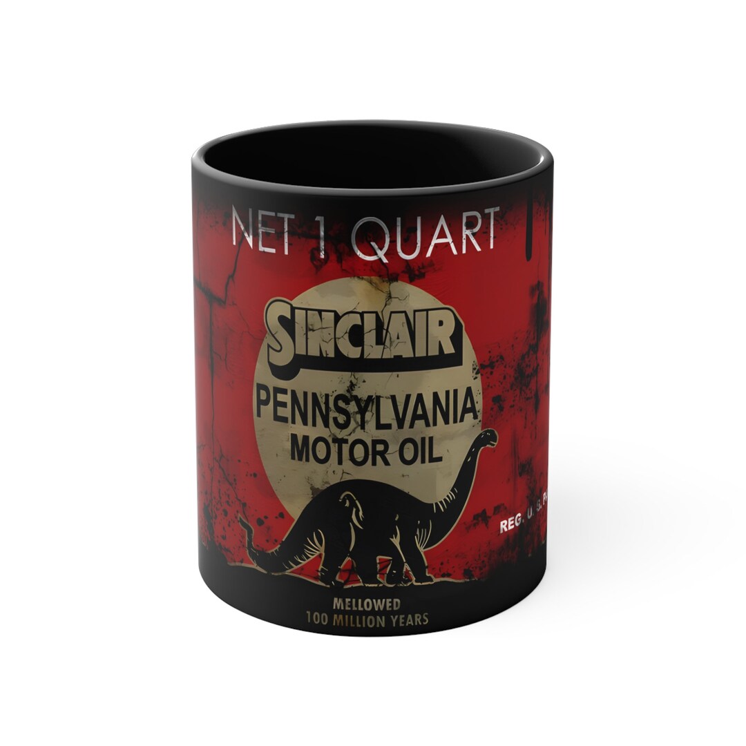 Unique Sinclair Sinclair Motor Oil Vintage Mug - Unique Dinosaur Design Gift - Car ...