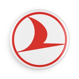 Turkish airlines aviation Button Magnet, Round retro