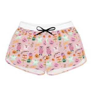 Cute Pink Halloween Shorts Women&#39;s Casual Shorts