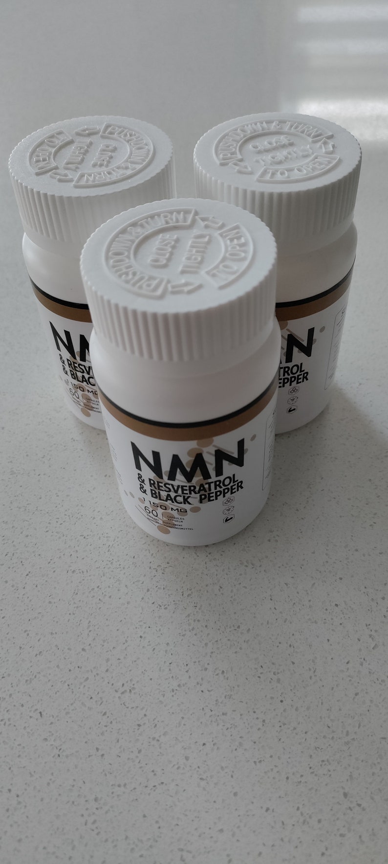 3 BOTTLES 180 Capsules NMN RESVERATROL 1100MG per Serving 90 Day Supply ...