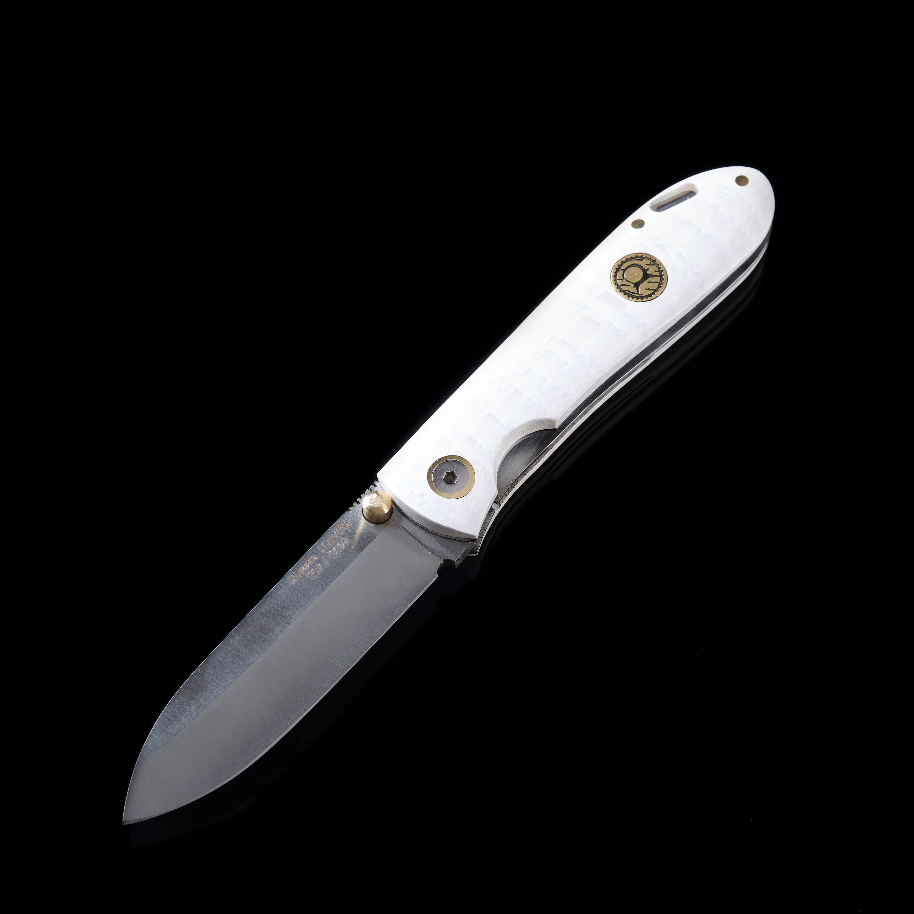 Folding Camp Knife With Liner Lock Antibacterial White Etsy