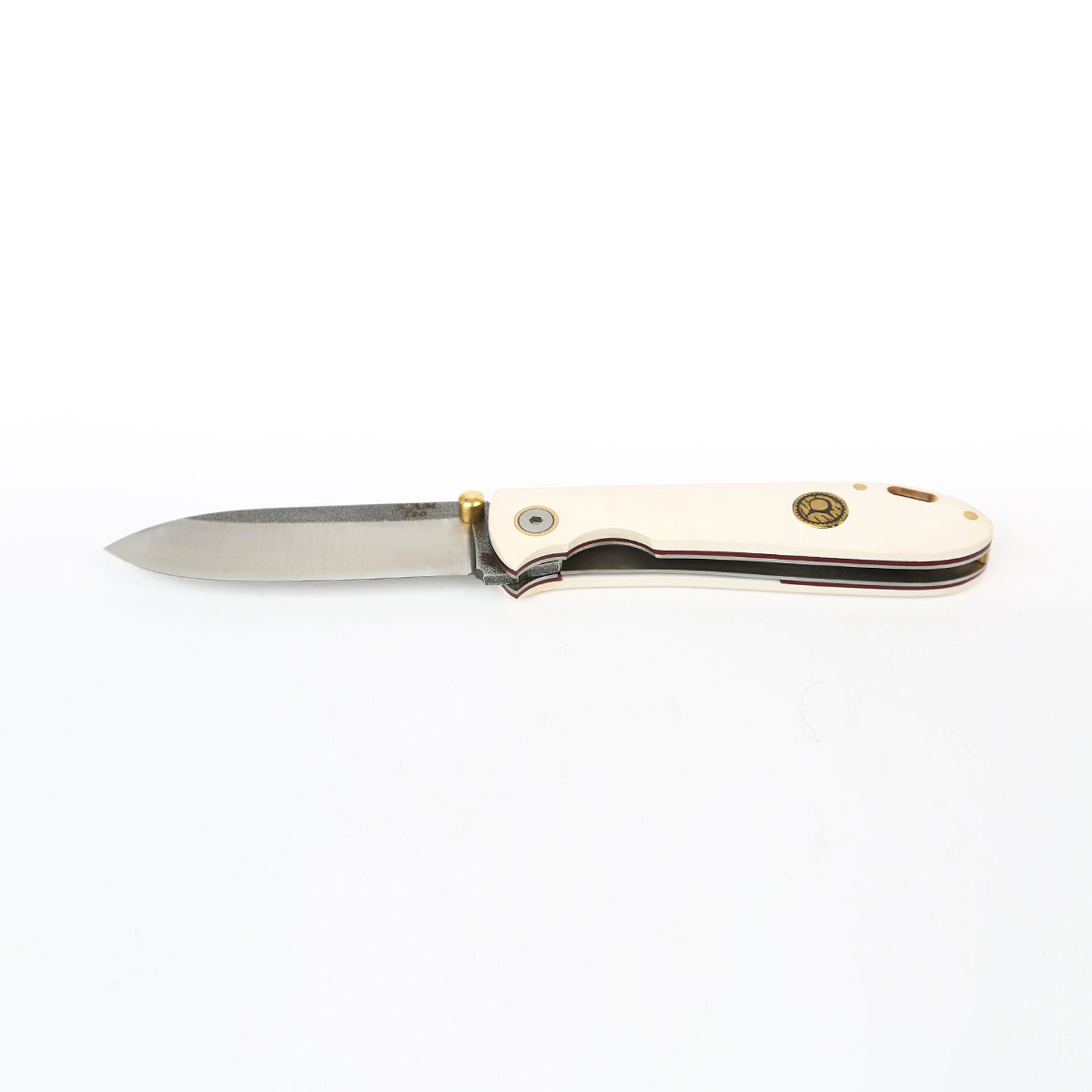 Folding Camp Knife With Liner Lock Antibacterial White Etsy