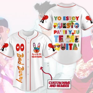 Men's Fan Made No #22 Angeles Dodgers Bad Bunny Baseball Jersey
