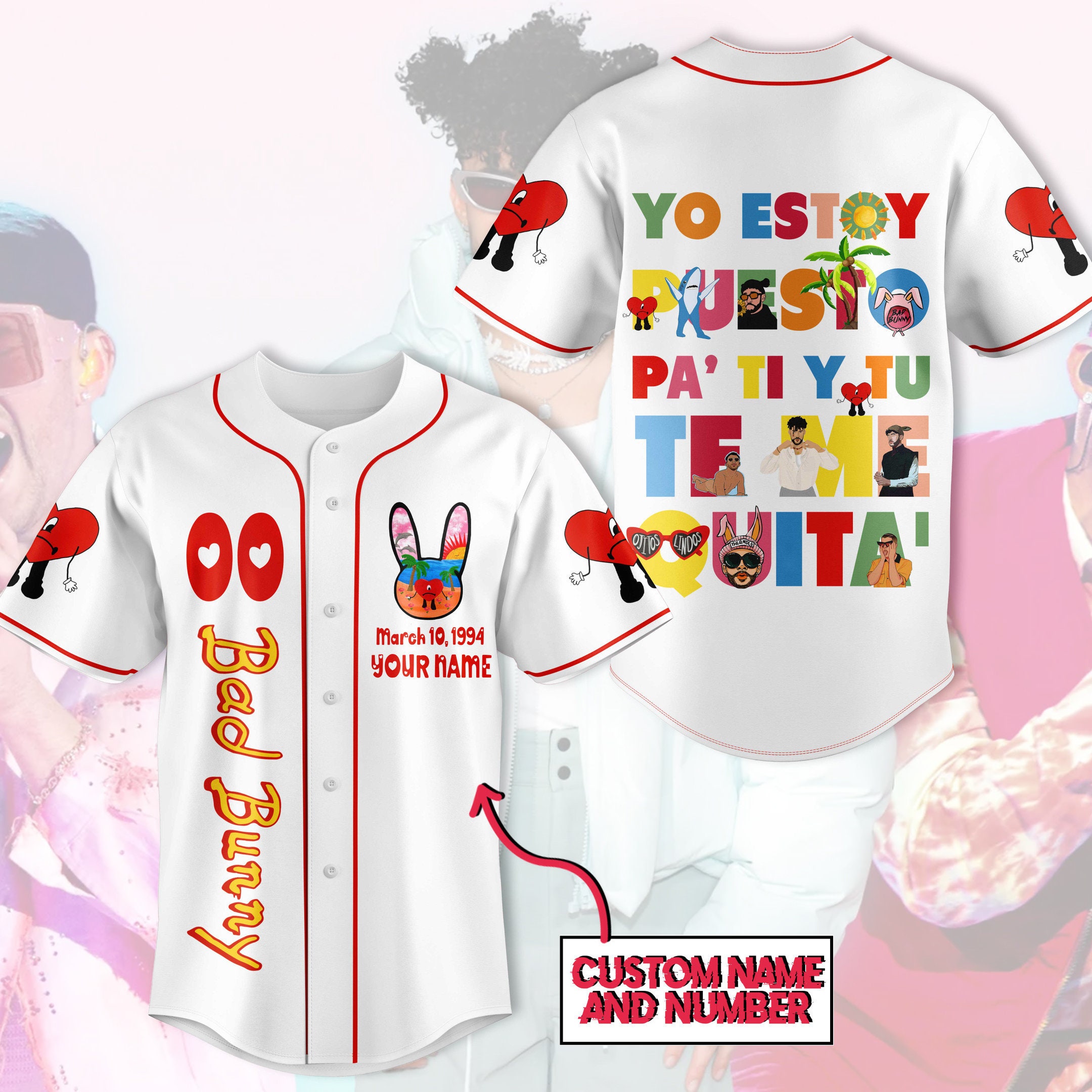 Bad Bunny in Los Angeles Baseball Jersey Kids T-Shirt for Sale by OmoYolo