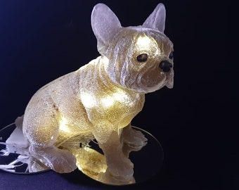bulldog figurine with LED lighting