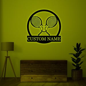 Personalized Name Tennis Wall Sign-Custom Tennis Player Art Gift-Gift For Kid-Custom Kid Name Sign-Game Room Decor-Tennis Lovers Xmas Gifts
