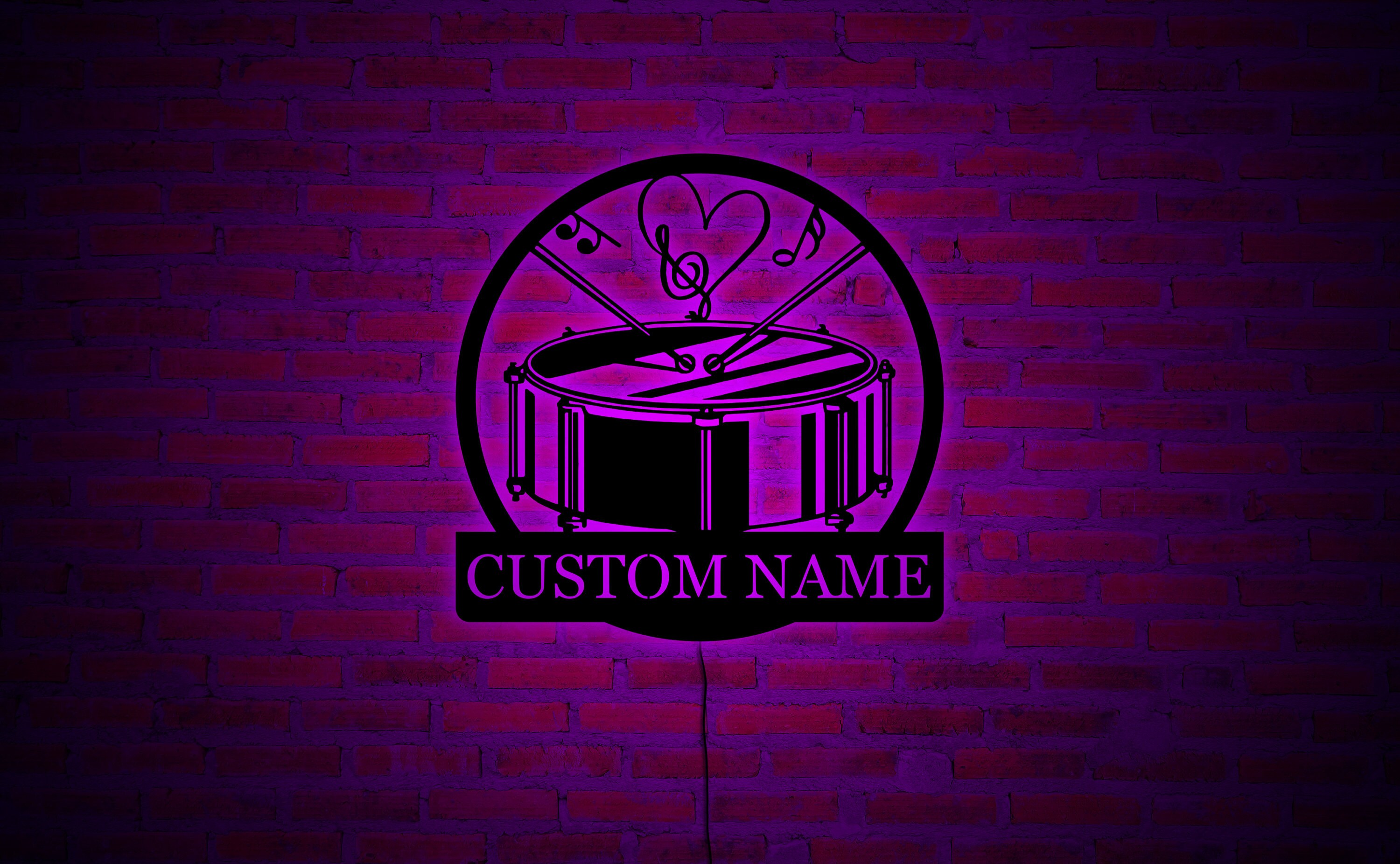 Custom Snare Drum Wall Art With LED Lights Custom Drum Etsy