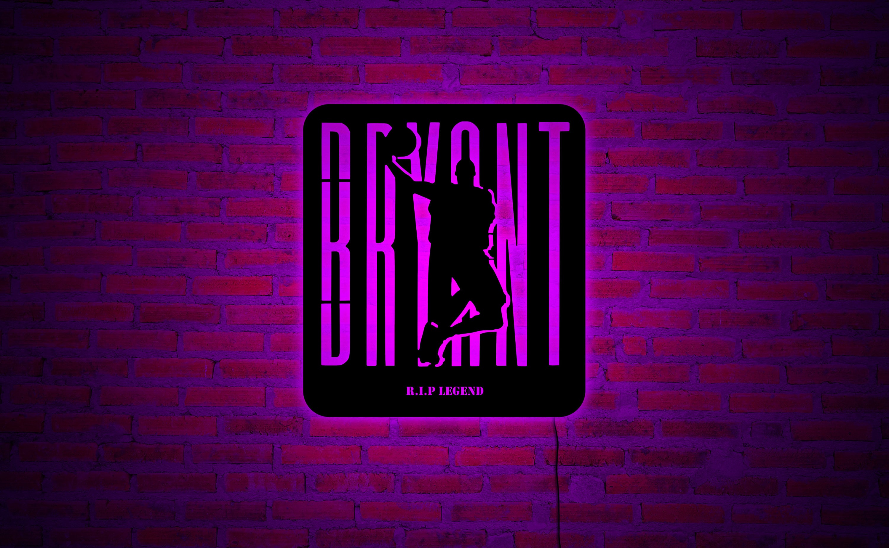 Kobe Bryant Wall Art With LED Lights Kobe Bryant Decor Wall Etsy