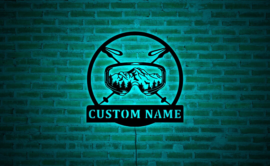 Custom Goggles Wall Decor With RGB LED Lights, Goggles Wall Sign
