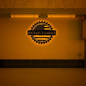 Custom Garage Wall Decor RGB LED Light-Repairman Light up Wall Sign-Personalized Workshop Sign-Mechanic Tools Shop Decor-Dad Christmas Gifts