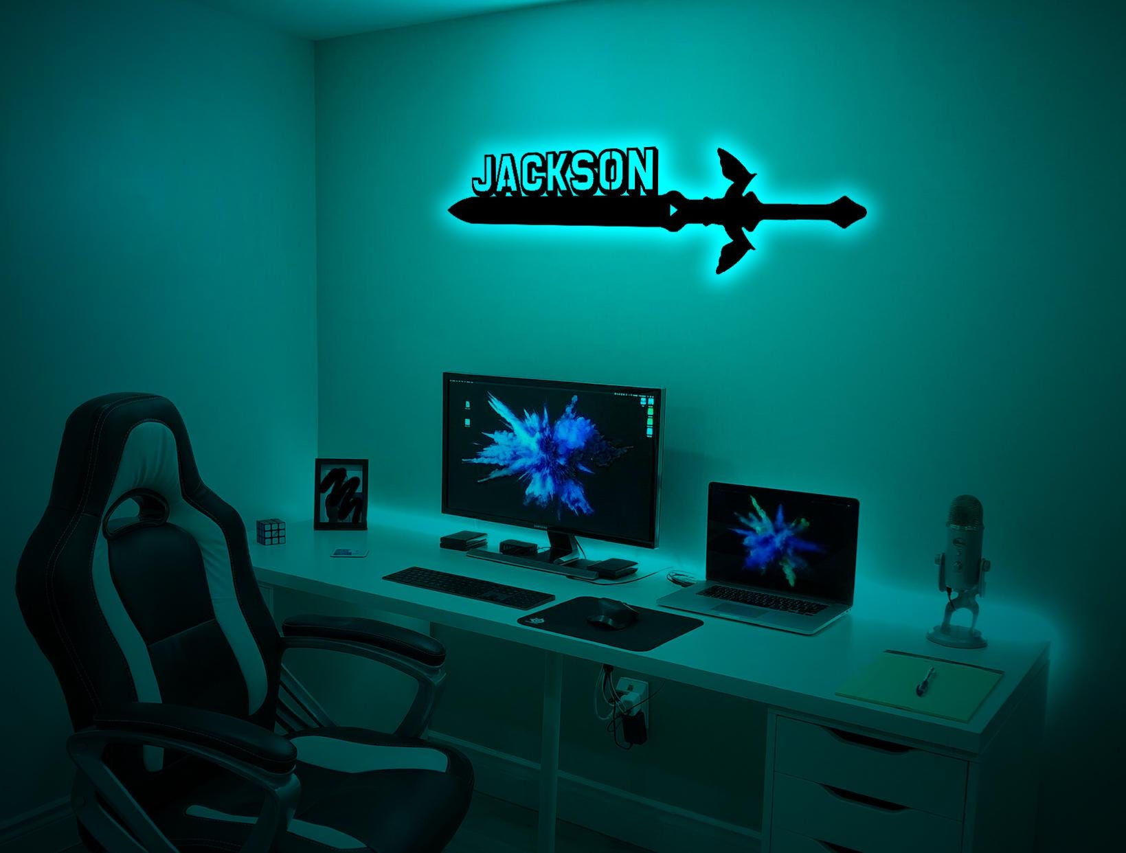 Personalized Master Sword RGB Led Neon Sign-Custom Name Zelda Pink Master Sword Led Light-Kids Room Decor-Custom Gaming Wall Art-Xmas Gifts