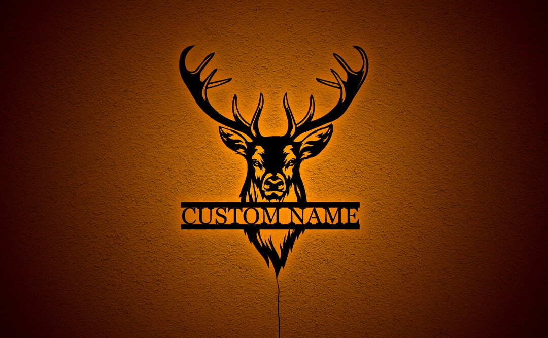 Custom Deer Hunting Wall Art With LED Lights, Custom Deer Hunting LED