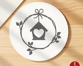 Frühling Türschild SVG Bundle – Kranz Anhänger Set, Willkommen & Hallo Frühling Plotterdatei