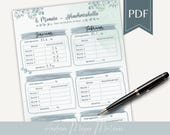 6 Monate Abnehm-Tracker PDF | Ausfüllbar & druckbar | Gewichtsverlauf übersichtlich festhalten | Digitaler Diät-Planer für Frauen