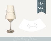 Cheers Lampenschirm SVG & PDF für Weinglas • Party Plotterdatei • Wine Glass Shade • Printable A4 DIY Deko