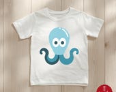Krake SVG PNG Kinder Shirt | Lustiger Oktopus Plotterdatei | Tintenfisch Kinder Kleidung DIY