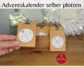 Adventskalender Plotterdatei Weihnachten | 24 Zahlen mit Dalapferd + Schnittmuster Tüten + DIY Video Tutorial