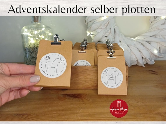 Christmas Advent Calendar Plotter File | 24 Numbers with Dala Horse + Bag Pattern + DIY Video Tutorial by AndreaMeyerDesign 3