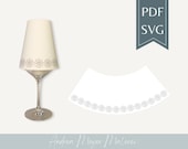 Gänseblümchen Lampenschirm SVG & PDF für Weinglas • Plotterdatei Blumenrand • DIY Tischdeko A4