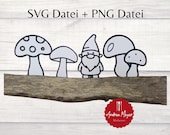 SVG + PNG Datei Zwerg mit Pilzen - Wichtel - Wicht - Gnom  Plotterdatei - Plotter File