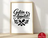 Guten Appetit SVG + PNG Plotterdatei Küche | Wanddeko & Geschirrtuch Datei | Küchen Spruch