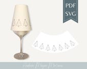 Weihnachtsbaum Lampenschirm SVG & PDF für Weinglas • Plotterdatei Weihnachten • Winterdeko A4 DIY