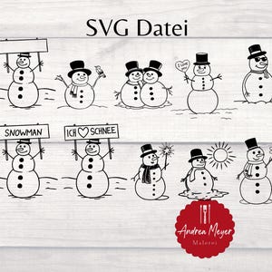 Fichier de traceur de bonhommes de neige SVG - Fichier de traceur