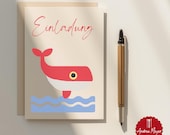 Wal SVG Datei – Maritime Kindergeburtstag Plotterdatei für Shirt, Einladung & Deko