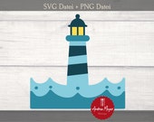 SVG + PNG Datei Leuchtturm Plotterdatei - Plotter File