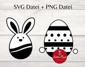 SVG + PNG Datei Osterei und Hase Plotterdatei - Plotter File