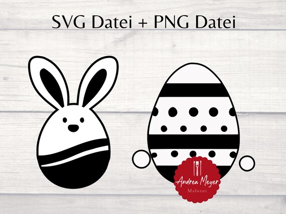 SVG + PNG file Easter egg and bunny plotter file - Plotter File by AndreaMeyerDesign 3