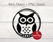 SVG + PNG Datei Eule Herbst Kranz Plotterdatei - Plotter File