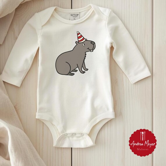 Capybara for children's clothing – cute animal motif with party hat | SVG PNG plotter file by AndreaMeyerDesign 3